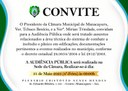 CÂMARA MUNICIPAL CONVIDA POPULAÇÃO PARA AUDIÊNCIA PÚBLICA CÂMARA MUNICIPAL CONVIDA POPULAÇÃO PARA AUDIÊNCIA PÚBLICA